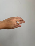 Anel Navete Cristal Folheado a Ouro 18K
