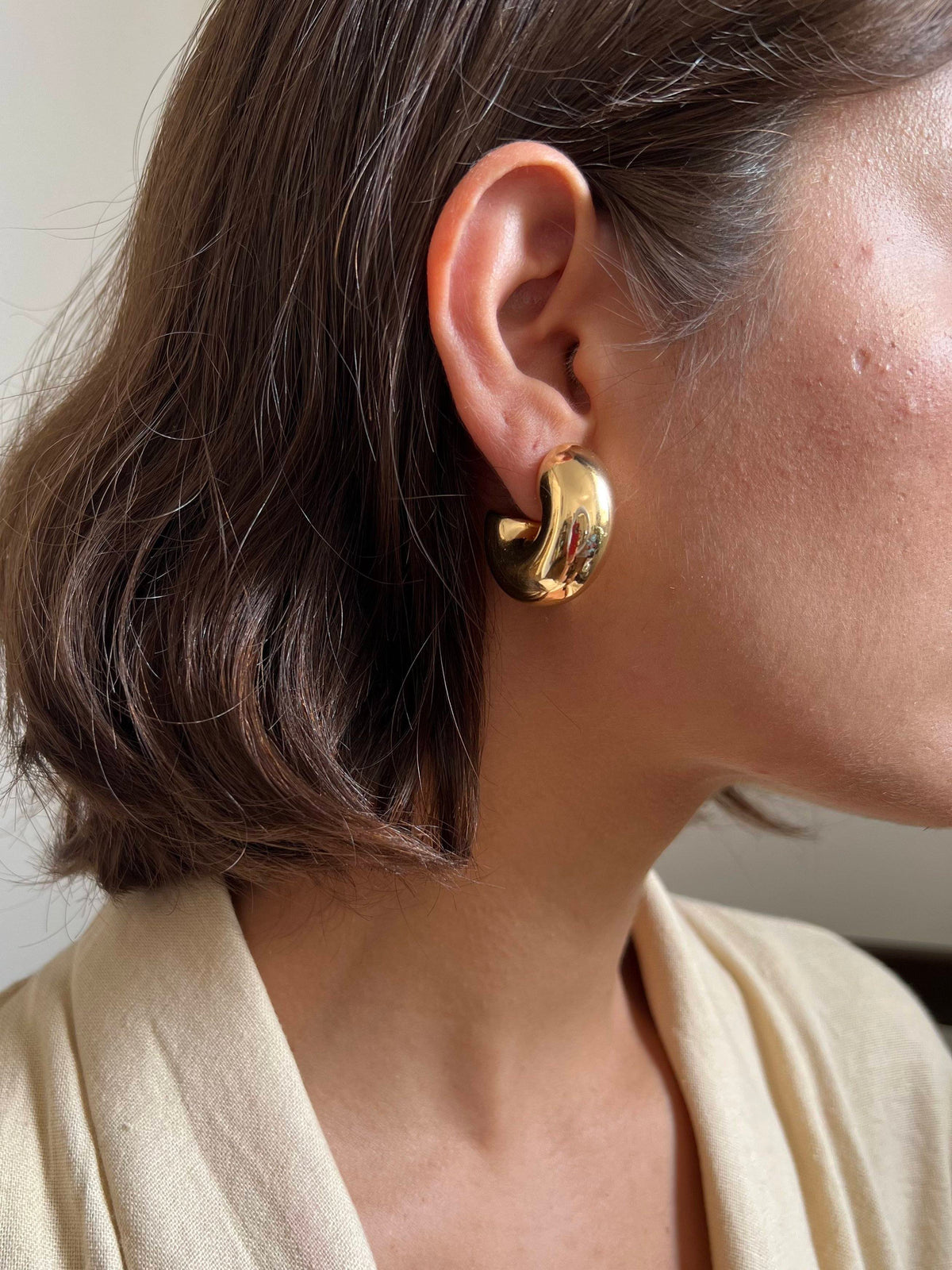 Argola Folheada a Ouro 18K Bold