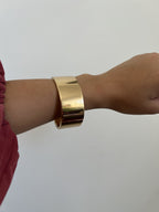 Bracelete Folheado a Ouro 18K Largo Liso