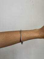 Bracelete Liso Prateado Aço Inoxidável