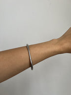Bracelete Liso Prateado Aço Inoxidável
