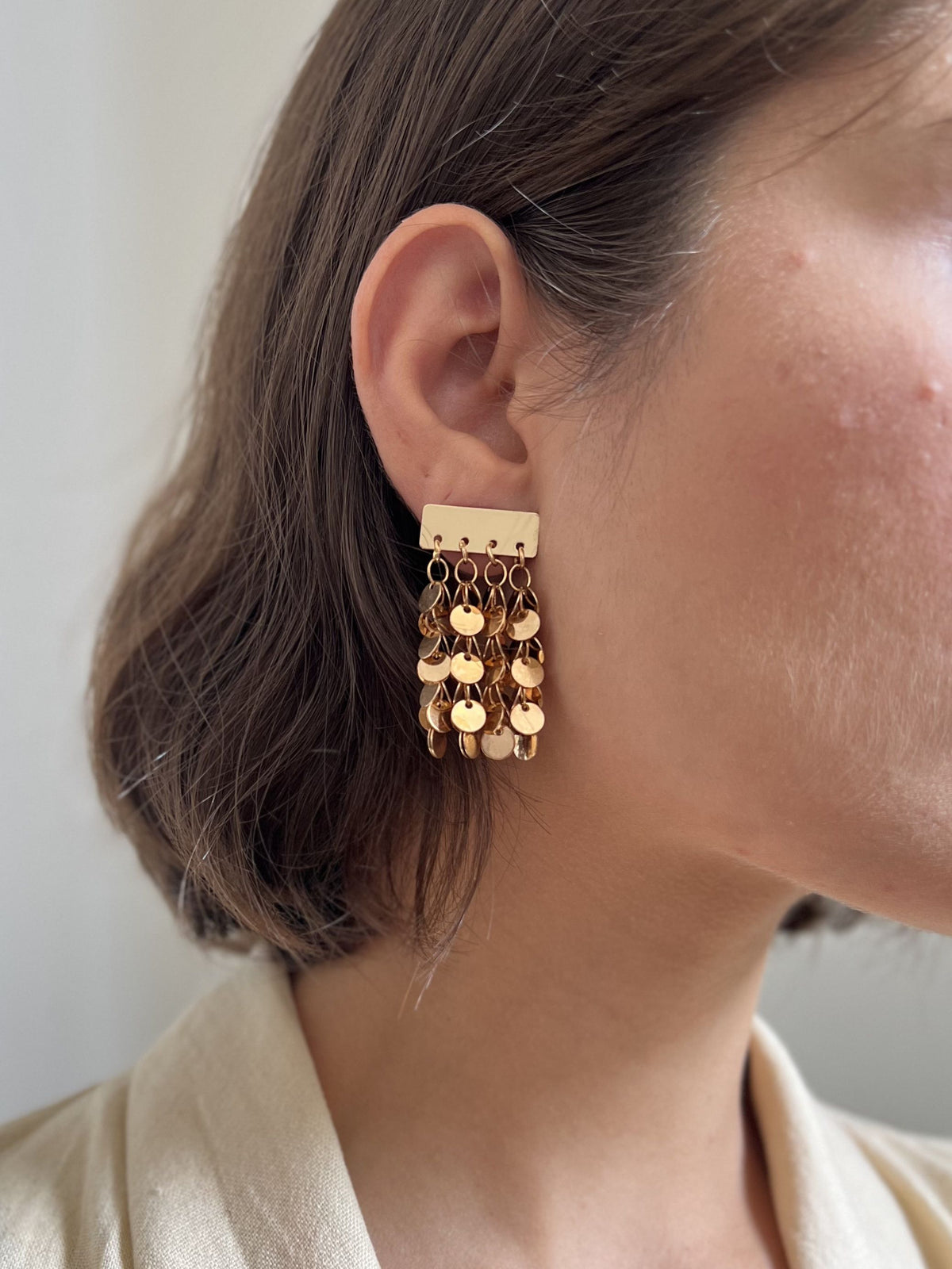 Brinco Folheado a Ouro 18K Franja