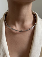 Choker Aro Folheado a Prata Nó