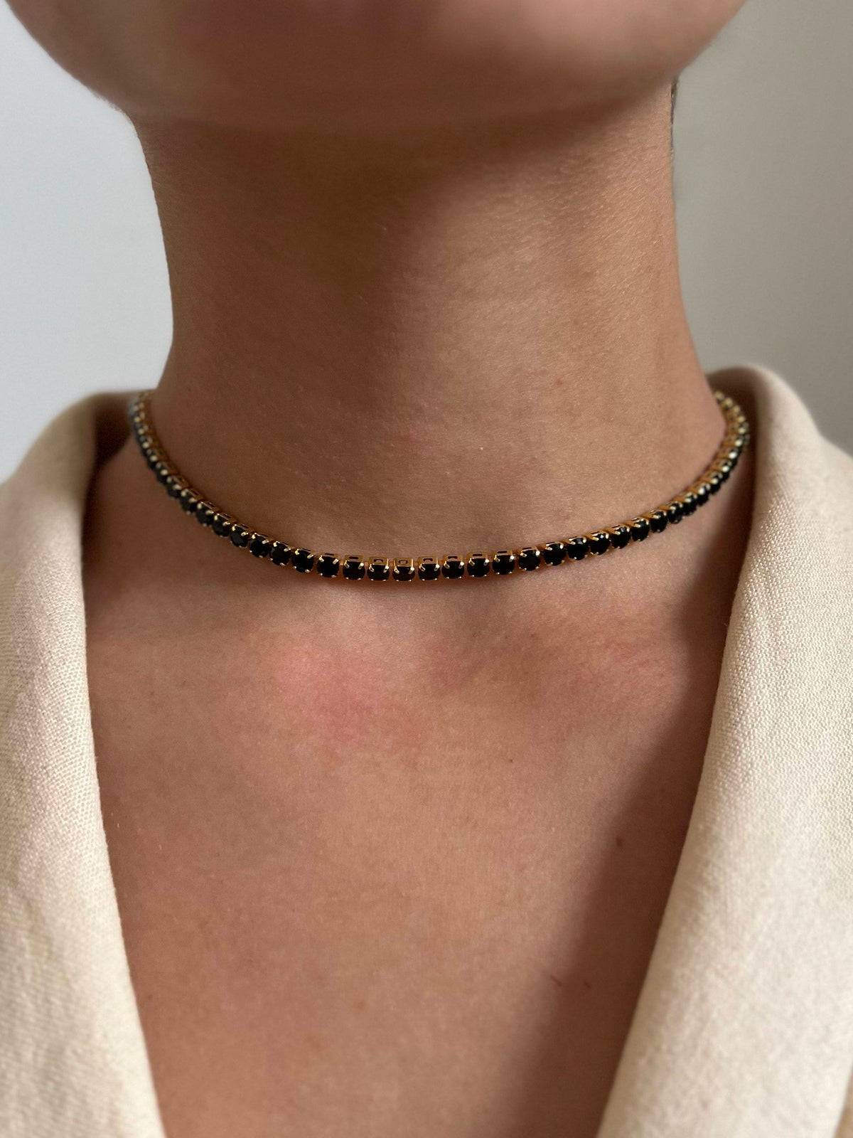 Choker Folheado a Ouro 18K Preto