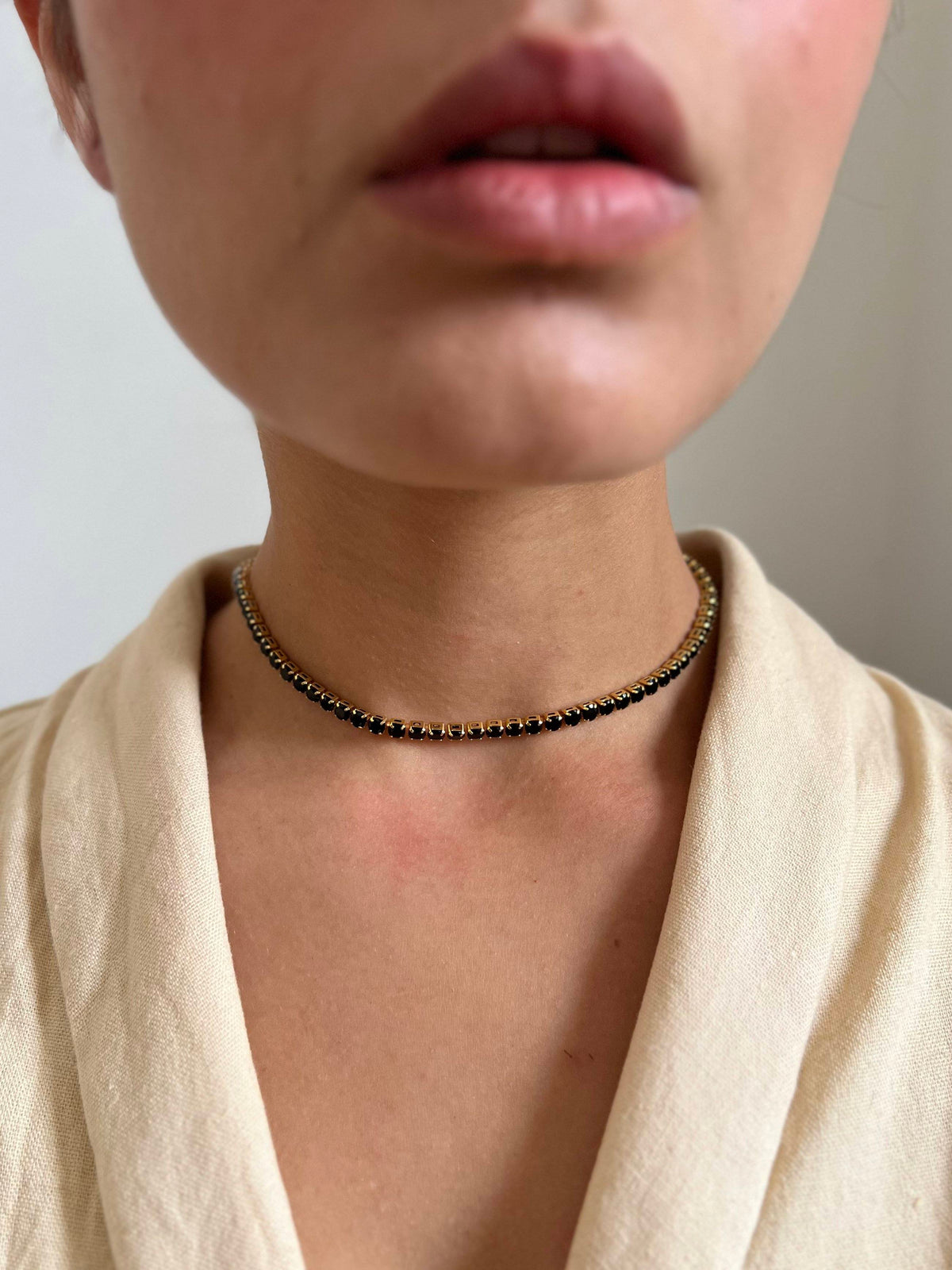 Choker Folheado a Ouro 18K Preto