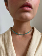 Choker Folheado a Ouro 18K Zircônia Azul