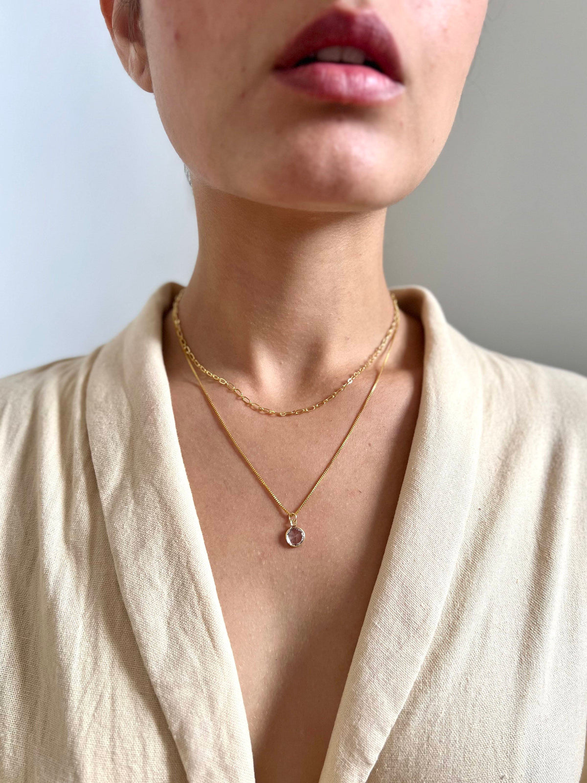 Colar Folheado a Ouro 18K Duplo Detalhado