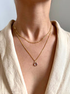Colar Folheado a Ouro 18K Duplo Detalhado
