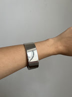 Bracelete Folheado a Prata Largo Liso