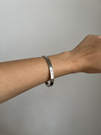 Bracelete Inspiração com Zircônia Prateado Aço Inoxidável