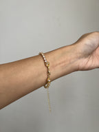 Pulseira Folheada a Ouro 18K Zircônia Rosa Bebê