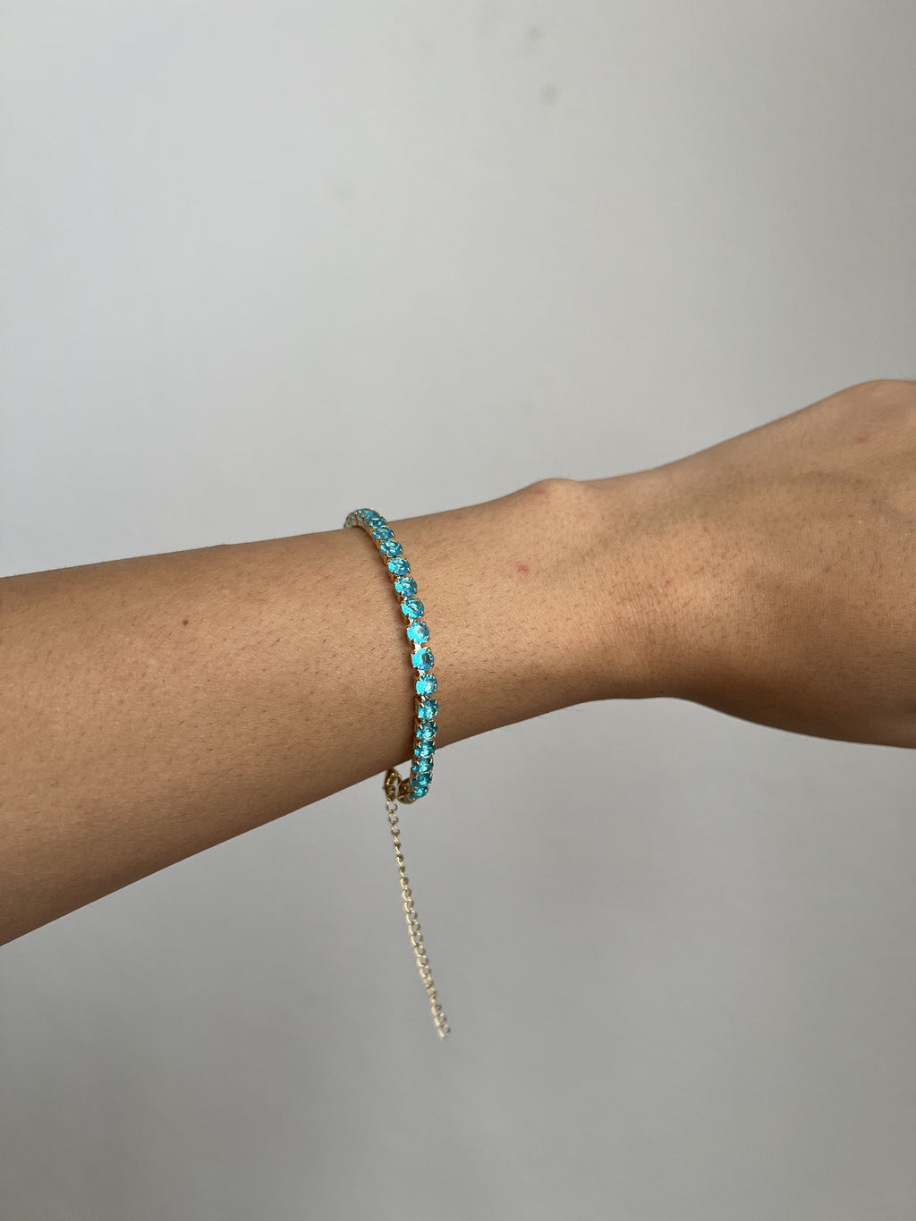 Pulseira Folheada a Ouro 18K Zircônia Azul