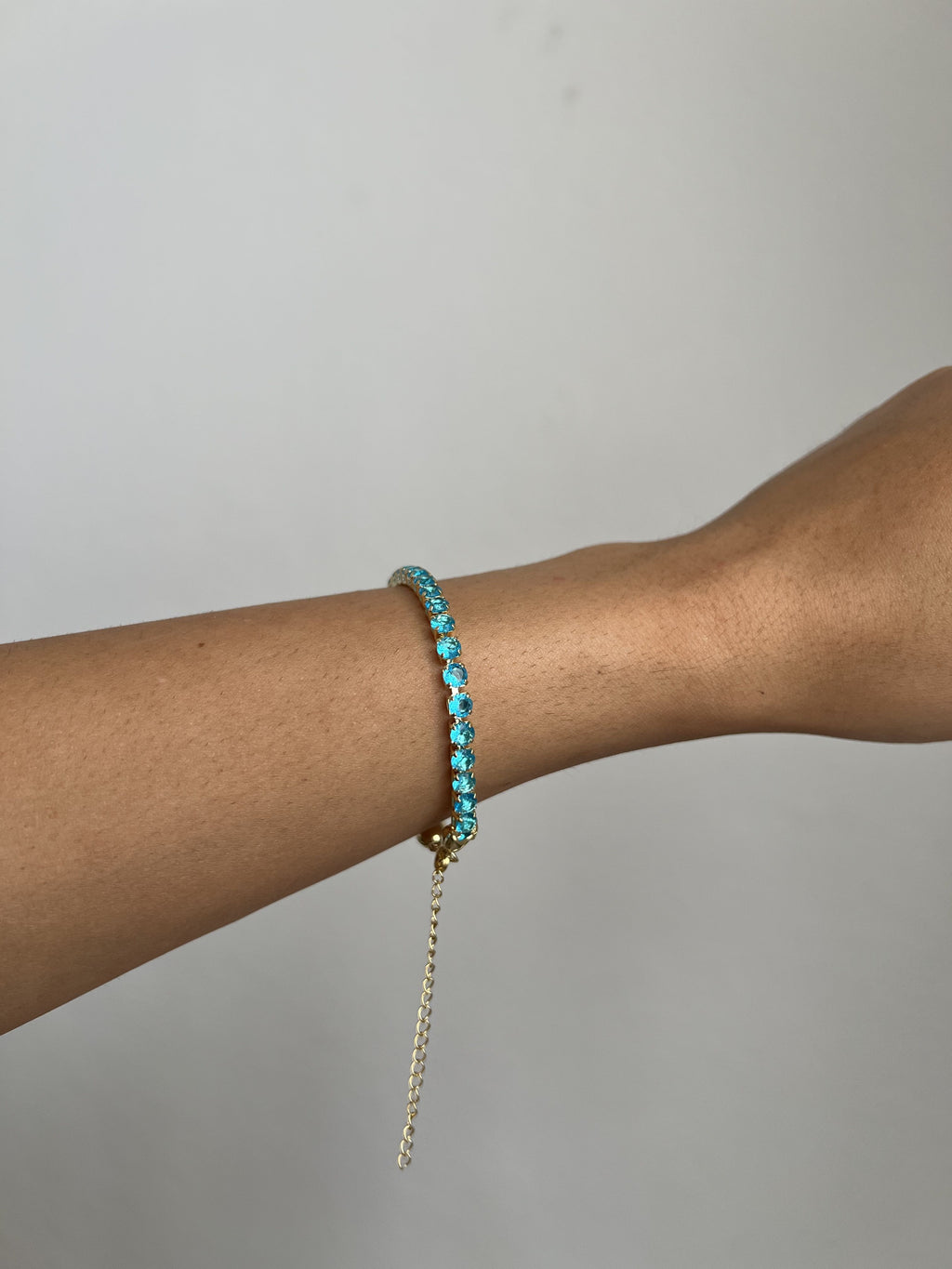 Pulseira Folheada a Ouro 18K Zircônia Azul