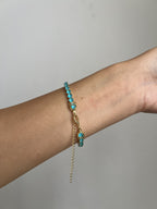Pulseira Folheada a Ouro 18K Zircônia Azul