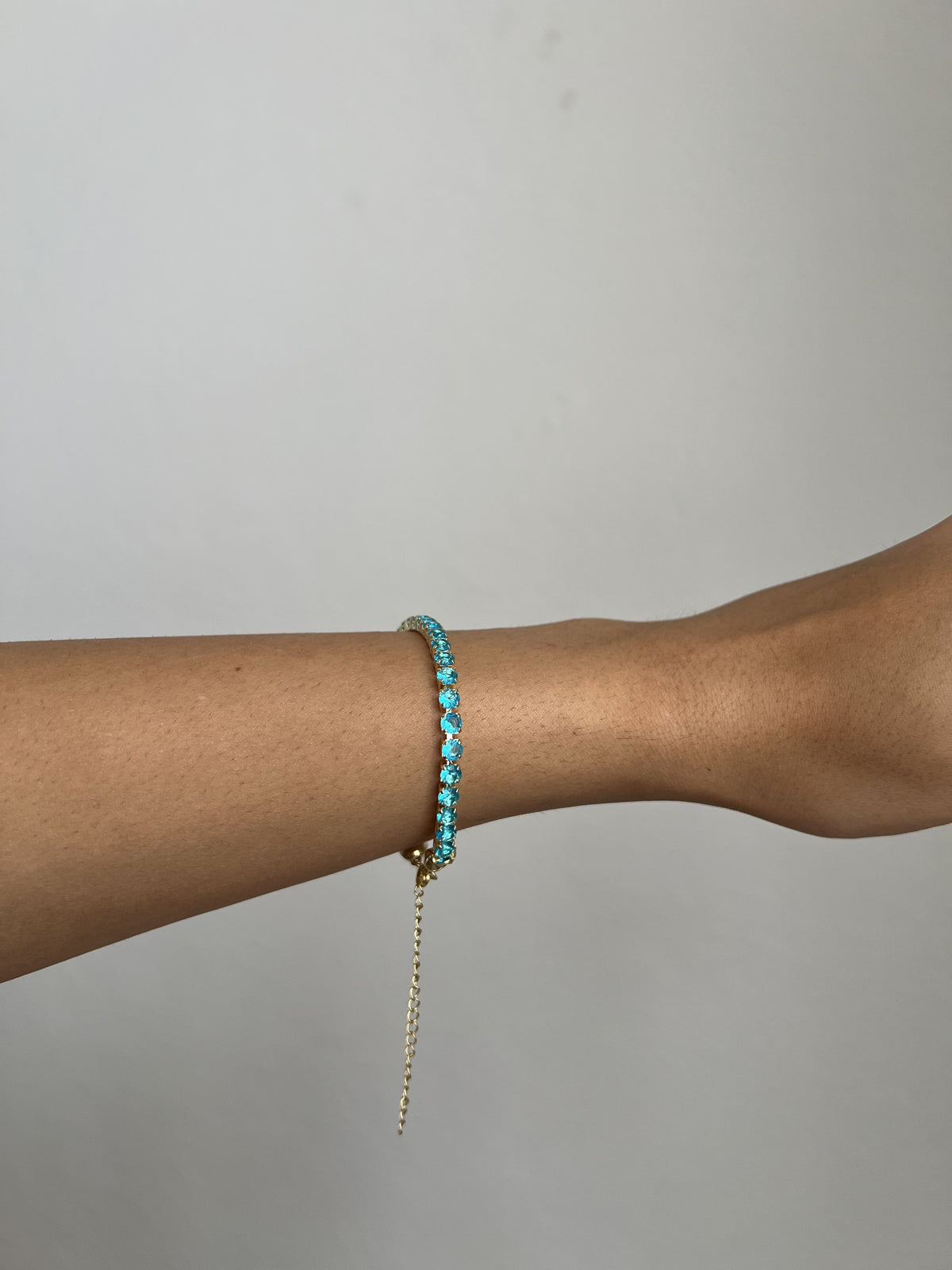 Pulseira Folheada a Ouro 18K Zircônia Azul